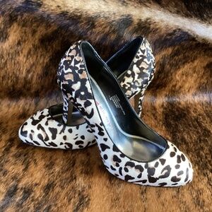 White House Black Market Panther Animal Print Hide High Heels